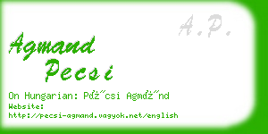 agmand pecsi business card